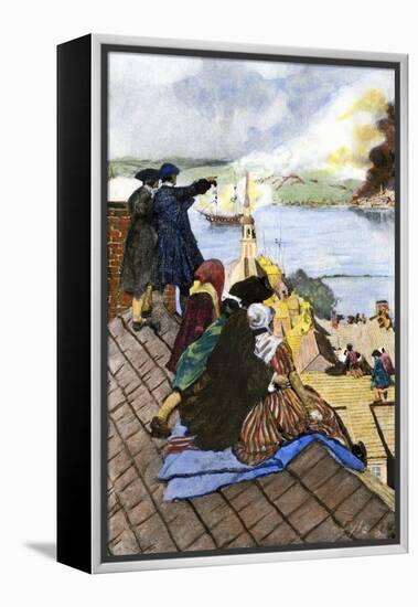 Battle of Bunker Hill Viewed by Boston Citizens on Rooftops-null-Framed Premier Image Canvas