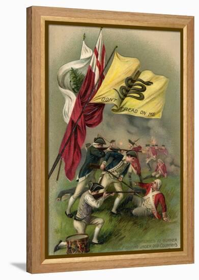 Battle of Bunker Hill with Gadsden Flag, 1899-null-Framed Premier Image Canvas