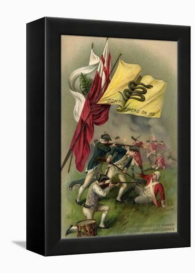 Battle of Bunker Hill with Gadsden Flag, 1899-null-Framed Premier Image Canvas