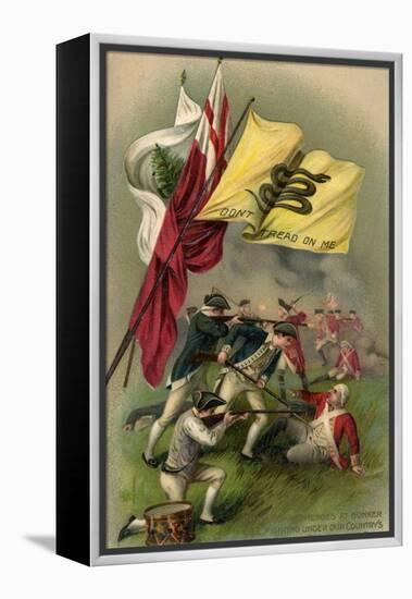 Battle of Bunker Hill with Gadsden Flag, 1899-null-Framed Premier Image Canvas