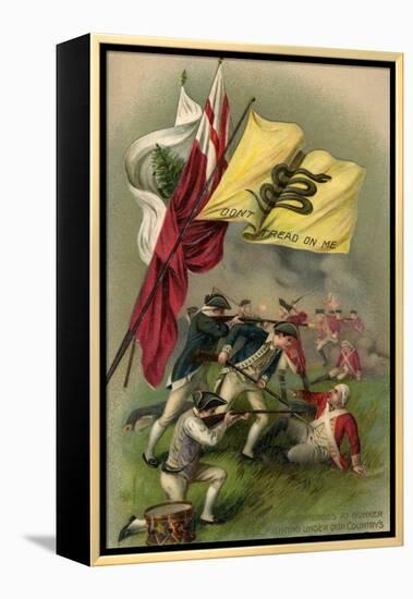 Battle of Bunker Hill with Gadsden Flag, 1899-null-Framed Premier Image Canvas