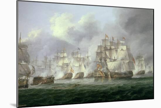 Battle of Cape St. Vincent, 14th February 1797: the British Defeat the Spanish-Thomas Luny-Mounted Giclee Print