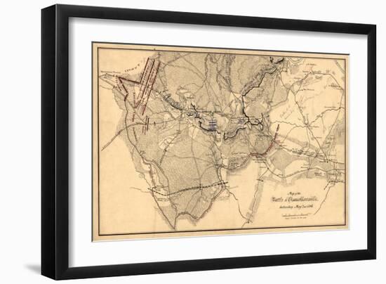 Battle of Chancellorsville - Civil War Panoramic Map-Lantern Press-Framed Art Print