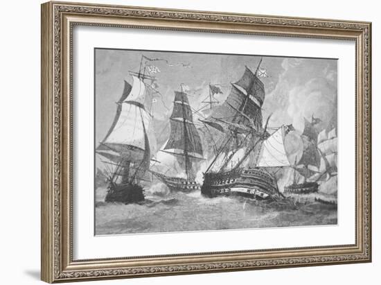 Battle of Chesapeake Bay-Julian Oliver Davidson-Framed Giclee Print