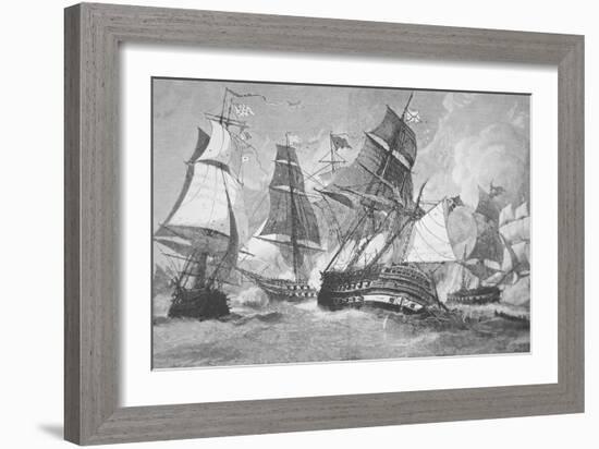Battle of Chesapeake Bay-Julian Oliver Davidson-Framed Giclee Print