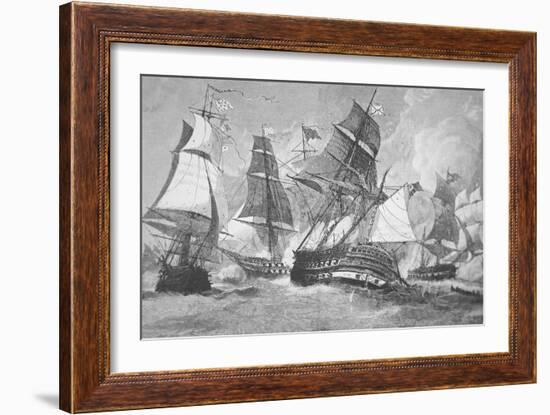 Battle of Chesapeake Bay-Julian Oliver Davidson-Framed Giclee Print