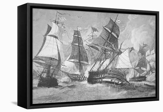 Battle of Chesapeake Bay-Julian Oliver Davidson-Framed Premier Image Canvas