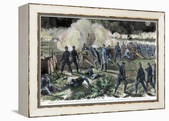 Battle of Cold Harbor, Virginia, American Civil War, 3 June 1864-Edwin Forbes-Framed Premier Image Canvas