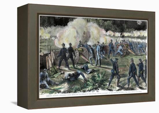 Battle of Cold Harbor, Virginia, American Civil War, 3 June 1864-Edwin Forbes-Framed Premier Image Canvas