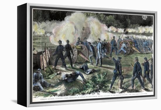 Battle of Cold Harbor, Virginia, American Civil War, 3 June 1864-Edwin Forbes-Framed Premier Image Canvas