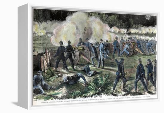 Battle of Cold Harbor, Virginia, American Civil War, 3 June 1864-Edwin Forbes-Framed Premier Image Canvas