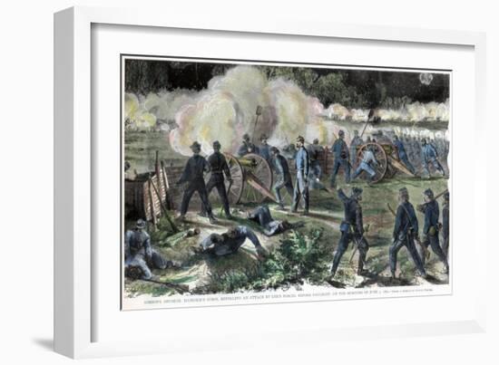 Battle of Cold Harbor, Virginia, American Civil War, 3 June 1864-Edwin Forbes-Framed Giclee Print