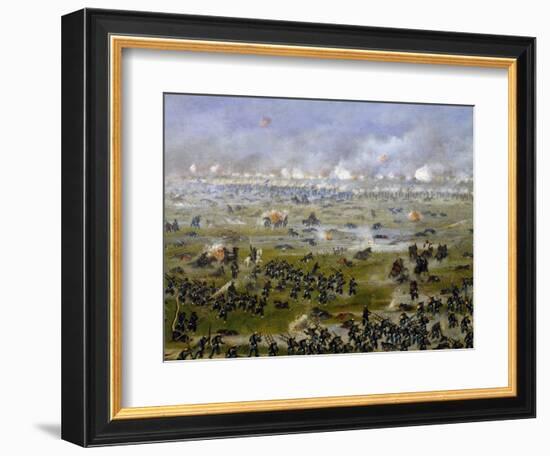 Battle of Curupayty, Argentine Troops Launching Attack on September 22, 1866-Candido Lopez-Framed Giclee Print