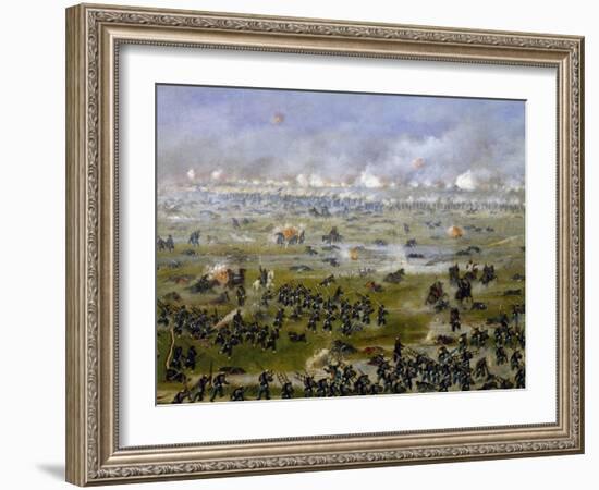 Battle of Curupayty, Argentine Troops Launching Attack on September 22, 1866-Candido Lopez-Framed Giclee Print