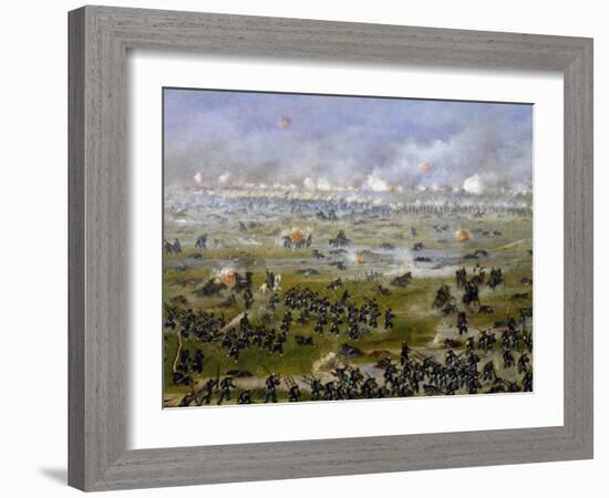 Battle of Curupayty, Argentine Troops Launching Attack on September 22, 1866-Candido Lopez-Framed Giclee Print