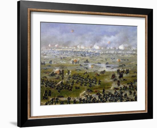 Battle of Curupayty, Argentine Troops Launching Attack on September 22, 1866-Candido Lopez-Framed Giclee Print