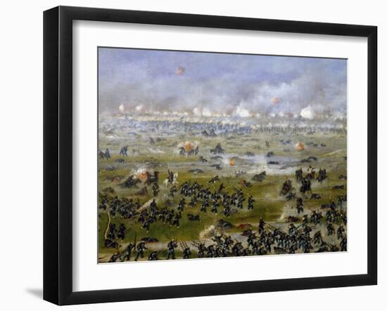 Battle of Curupayty, Argentine Troops Launching Attack on September 22, 1866-Candido Lopez-Framed Giclee Print