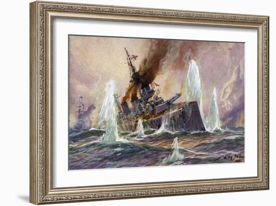 Battle of Dogger Bank-Willy Stower-Framed Art Print