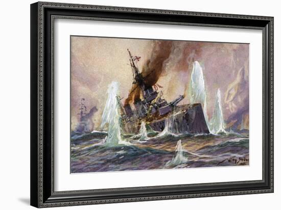 Battle of Dogger Bank-Willy Stower-Framed Art Print