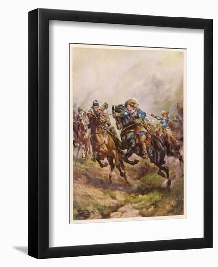 Battle of Edgehill: Prince Rupert's Charge-Harry Payne-Framed Art Print