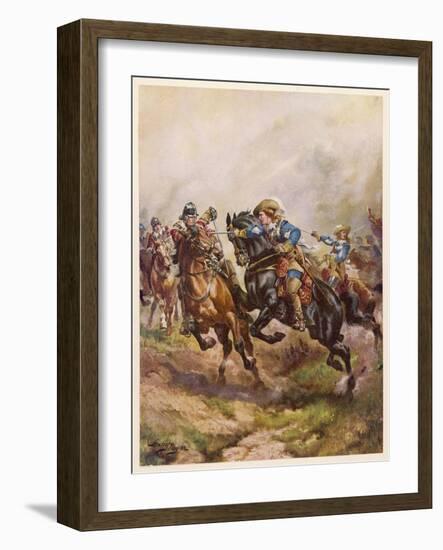 Battle of Edgehill: Prince Rupert's Charge-Harry Payne-Framed Art Print