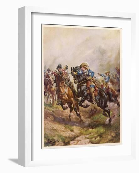 Battle of Edgehill: Prince Rupert's Charge-Harry Payne-Framed Art Print