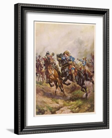Battle of Edgehill: Prince Rupert's Charge-Harry Payne-Framed Art Print