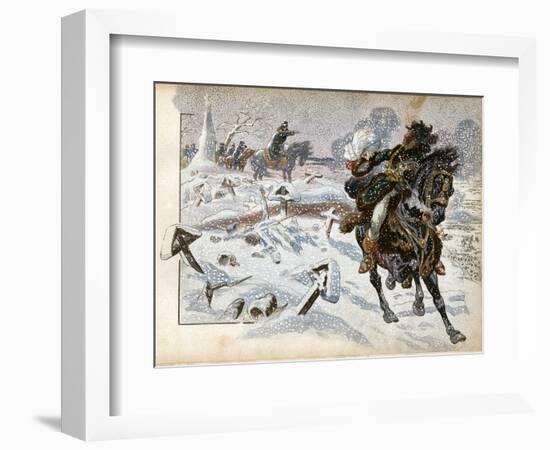 Battle of Eylau, Napoleon Orders Murat to Charge Russian Army-Jacques de Breville-Framed Premium Giclee Print