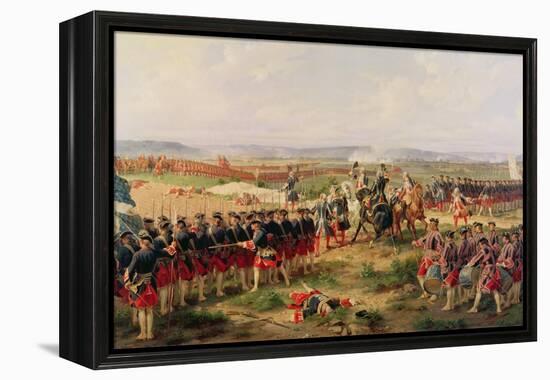 Battle of Fontenoy, 11 May 1745: The French and Allies Confronting Each Other-Felix Philippoteaux-Framed Premier Image Canvas