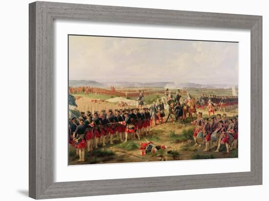 Battle of Fontenoy, 11 May 1745: The French and Allies Confronting Each Other-Felix Philippoteaux-Framed Giclee Print
