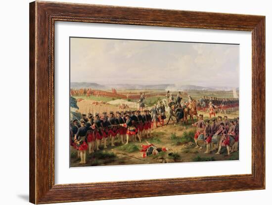 Battle of Fontenoy, 11 May 1745: The French and Allies Confronting Each Other-Felix Philippoteaux-Framed Giclee Print