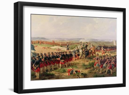 Battle of Fontenoy, 11 May 1745: The French and Allies Confronting Each Other-Felix Philippoteaux-Framed Giclee Print