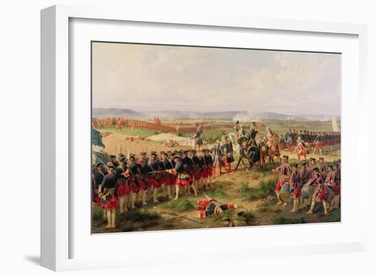 Battle of Fontenoy, 11 May 1745: The French and Allies Confronting Each Other-Felix Philippoteaux-Framed Giclee Print