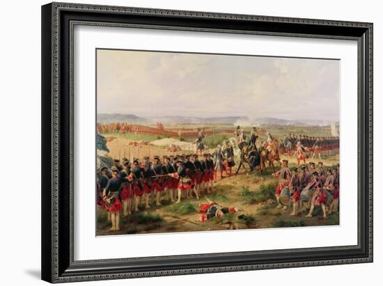 Battle of Fontenoy, 11 May 1745: The French and Allies Confronting Each Other-Felix Philippoteaux-Framed Giclee Print