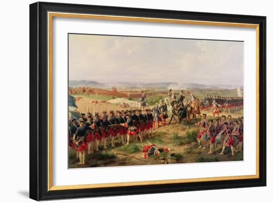 Battle of Fontenoy, 11 May 1745: The French and Allies Confronting Each Other-Felix Philippoteaux-Framed Giclee Print