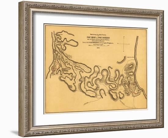 Battle of Fort Henry - Civil War Panoramic Map-Lantern Press-Framed Art Print