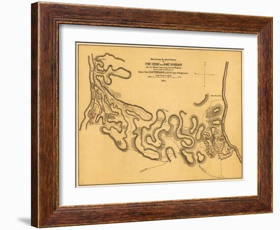 Battle of Fort Henry - Civil War Panoramic Map-Lantern Press-Framed Art Print
