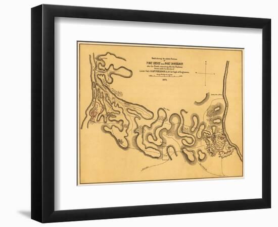 Battle of Fort Henry - Civil War Panoramic Map-Lantern Press-Framed Art Print