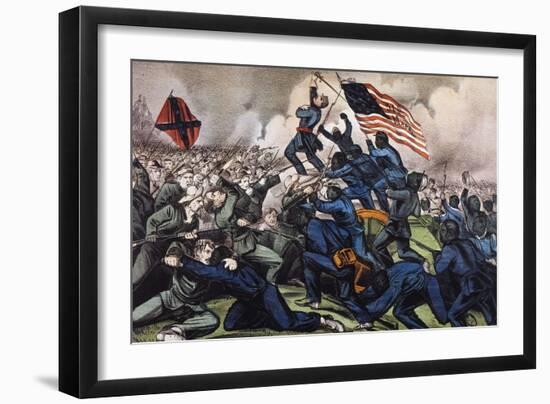 Battle of Fort Wagner, 1863-Currier & Ives-Framed Giclee Print