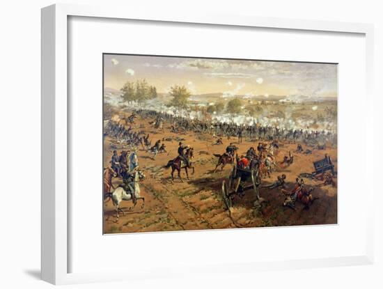 Battle of Gettysburg, 1863, Printed by L. Prang and Co., 1887-Thure De Thulstrup-Framed Giclee Print