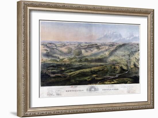 Battle of Gettysburg - Civil War Panoramic Map-Lantern Press-Framed Art Print