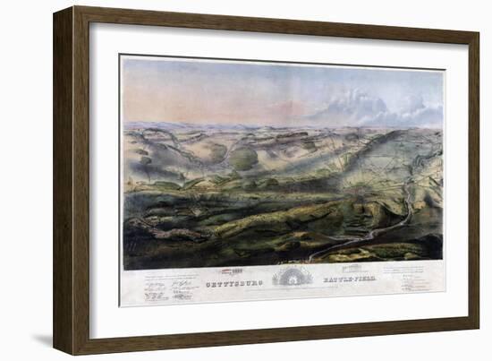 Battle of Gettysburg - Civil War Panoramic Map-Lantern Press-Framed Art Print