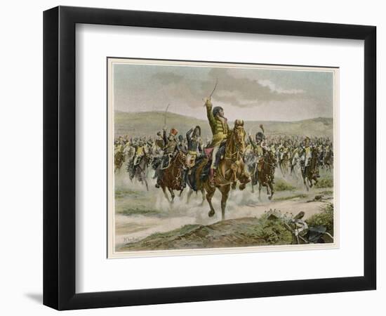 Battle of Jena Murat Leads the French Cavalry to Victory Against the Prussians-H. Chartier-Framed Photographic Print