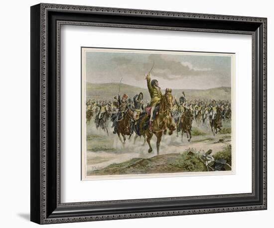 Battle of Jena Murat Leads the French Cavalry to Victory Against the Prussians-H. Chartier-Framed Photographic Print