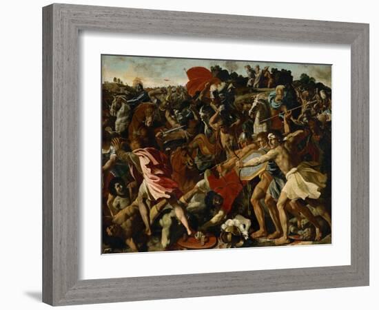 Battle of Joshuas Against the Amalekites, 1625-Nicolas Poussin-Framed Giclee Print