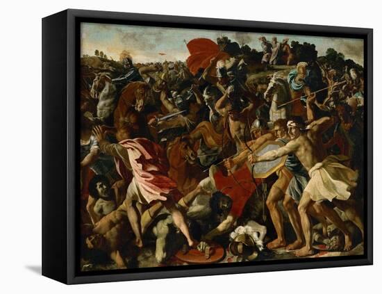 Battle of Joshuas Against the Amalekites, 1625-Nicolas Poussin-Framed Premier Image Canvas