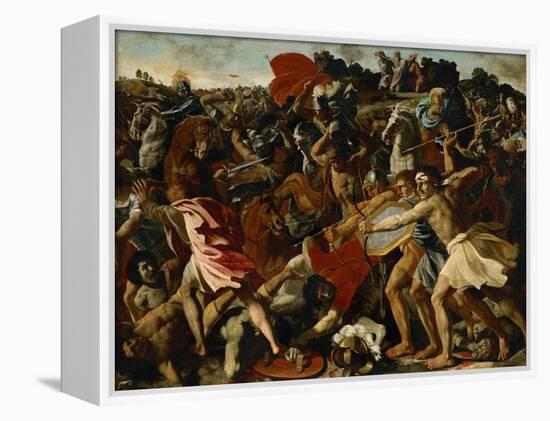 Battle of Joshuas Against the Amalekites, 1625-Nicolas Poussin-Framed Premier Image Canvas
