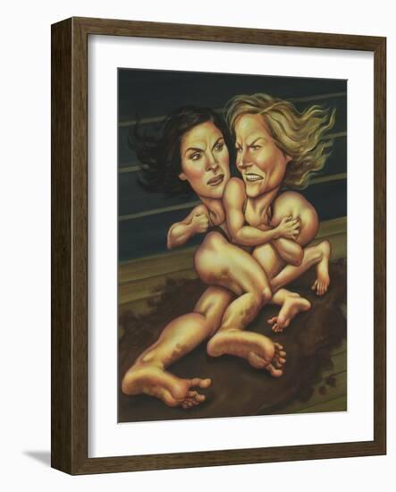 Battle of Julia and Jodie, 2012 (Acrylic on Illustration Board)-Anita Kunz-Framed Giclee Print