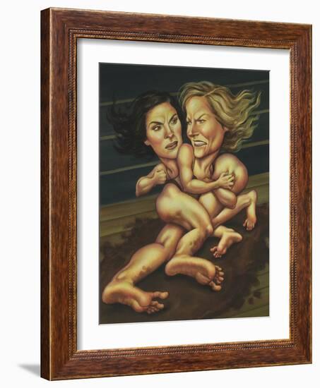 Battle of Julia and Jodie, 2012 (Acrylic on Illustration Board)-Anita Kunz-Framed Giclee Print