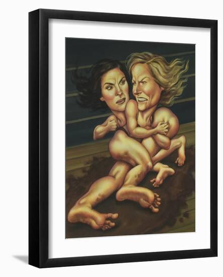 Battle of Julia and Jodie, 2012 (Acrylic on Illustration Board)-Anita Kunz-Framed Giclee Print